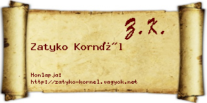 Zatyko Kornél névjegykártya