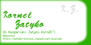 kornel zatyko business card